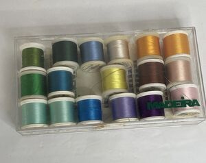 Madeira Embroidery Thread Kit Set Of 17 Colorful Rayon + Case